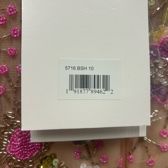 MAC DUGGAL 5716 NWT Pink Sequined Floral Long Sleeve High Neck Midi Dress - Picture 12 of 15